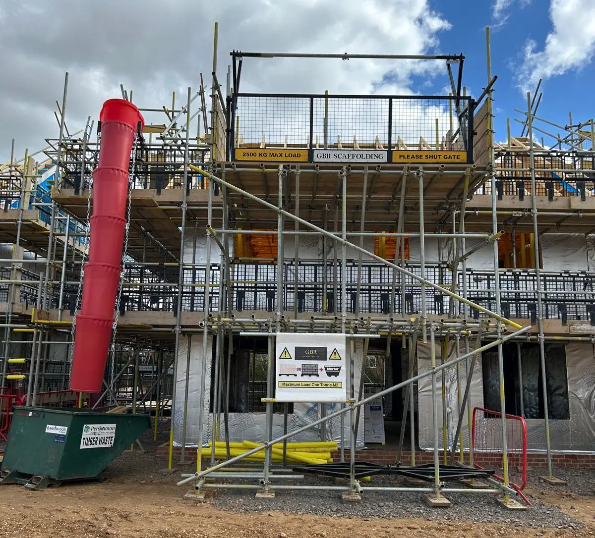 Scaffolding on a building